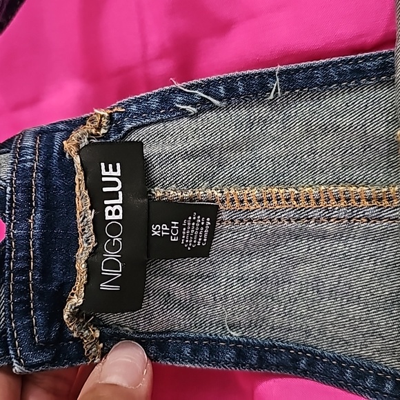Indigo Blue Pants - NWT Indigo Blue Distressed Denium Overalls Size XS
